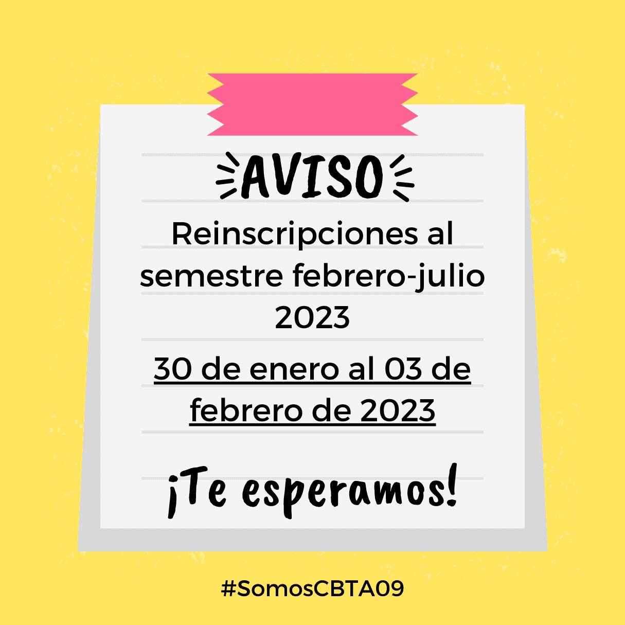 Periodo de reinscripciones al semestre febrero – julio 2023