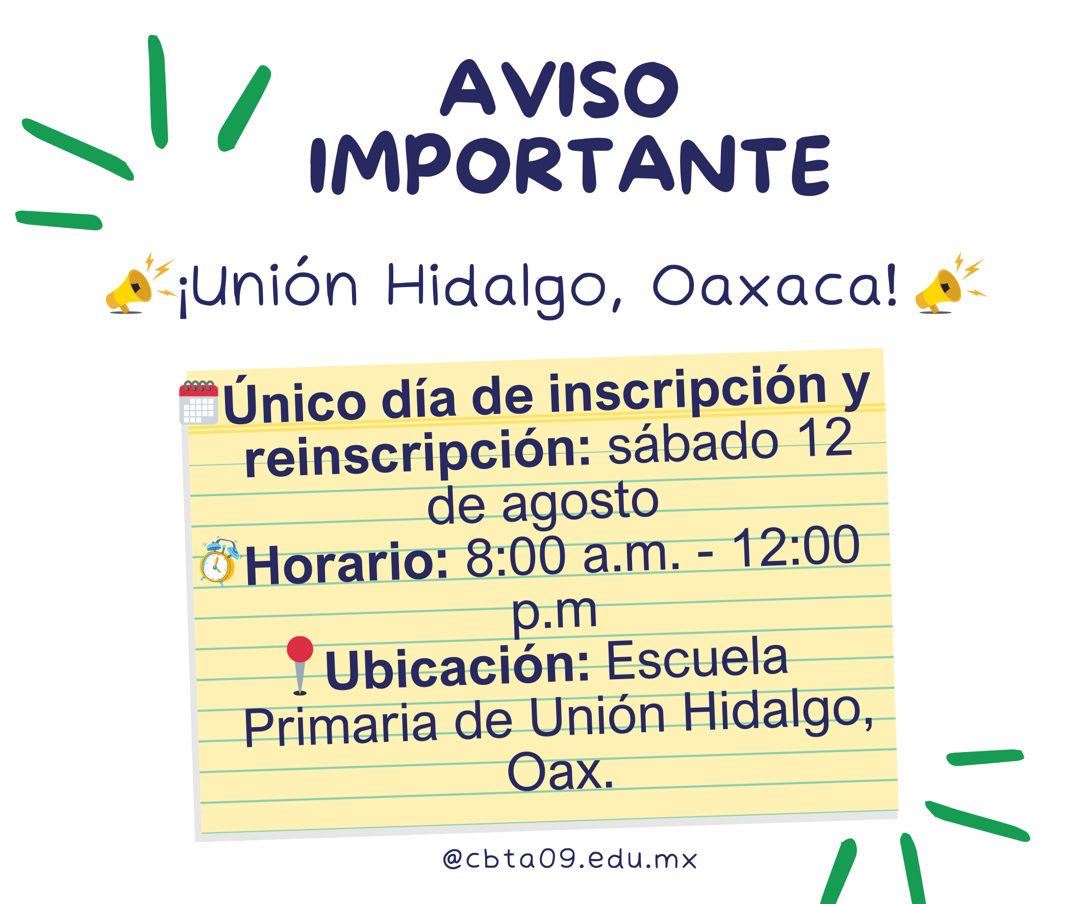 🔔Inscripciones y reinscripciones en Unión Hidalgo 🔔