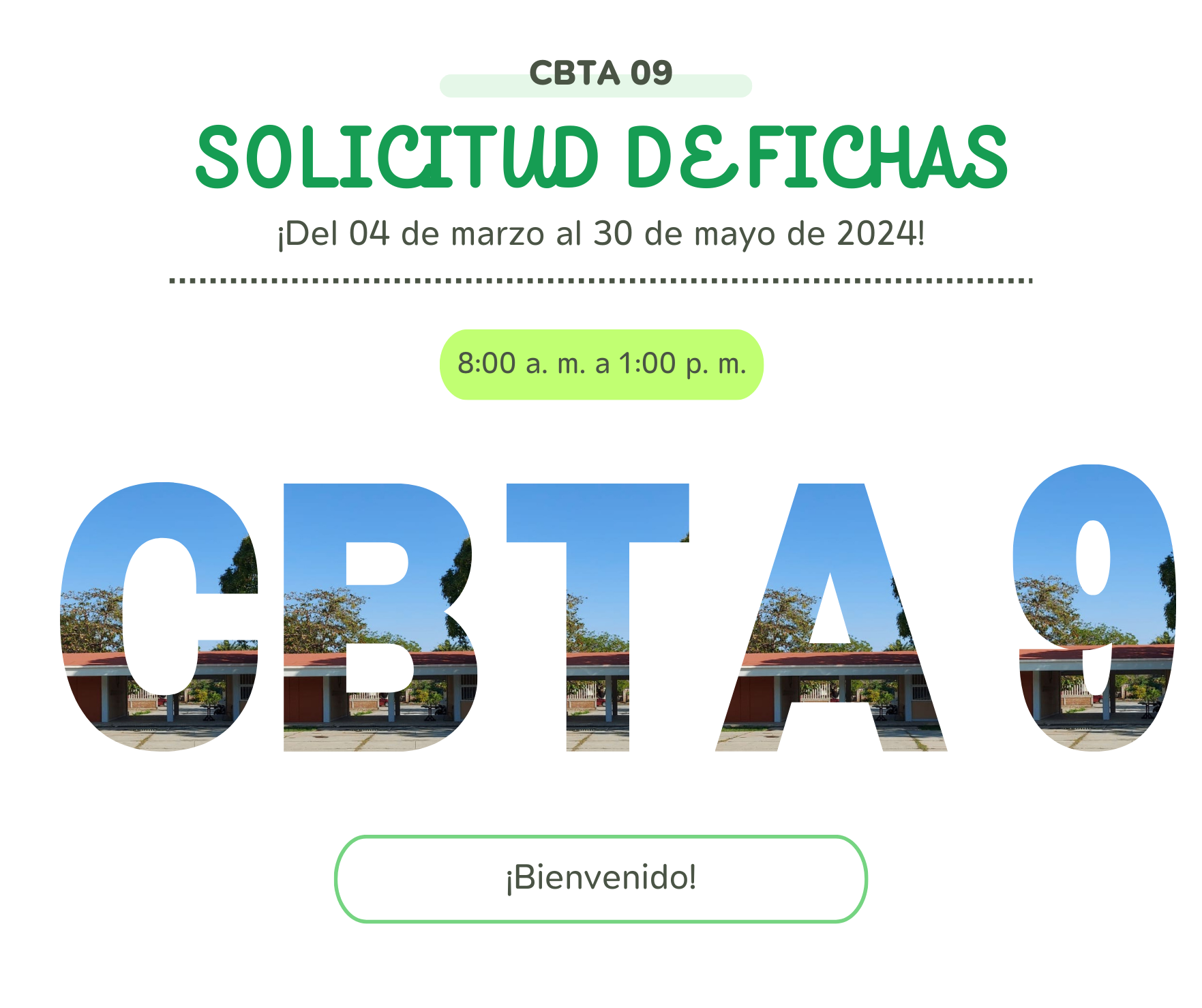 ¡Solicitud de fichas para nuevo ingreso al CBTA 09!